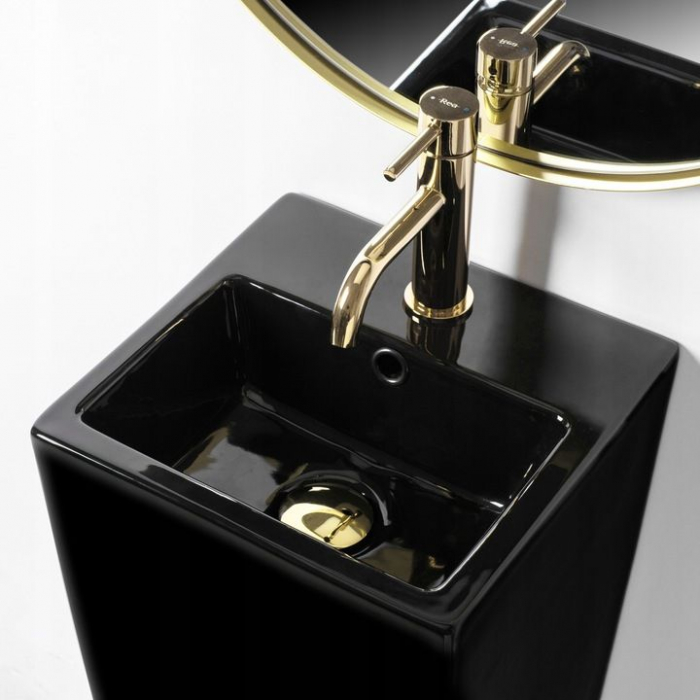 Lavoar de podea Kamila Black, ceramica, negru lucios [4]