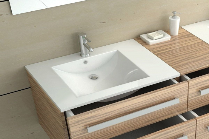 Lavoar incastrat Dafne 70, ceramica, alb lucios [4]