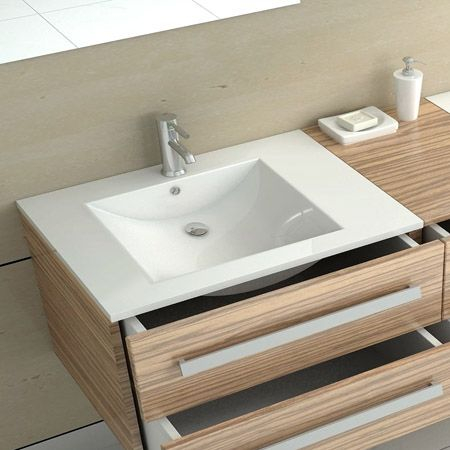 Lavoar incastrat Dafne 70, ceramica, alb lucios [2]