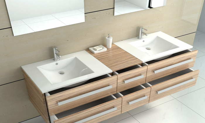 Lavoar incastrat Dafne 70, ceramica, alb lucios [3]