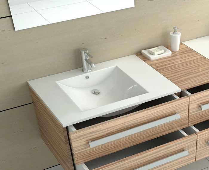 Lavoar incastrat Dafne 75, ceramica, alb lucios [4]