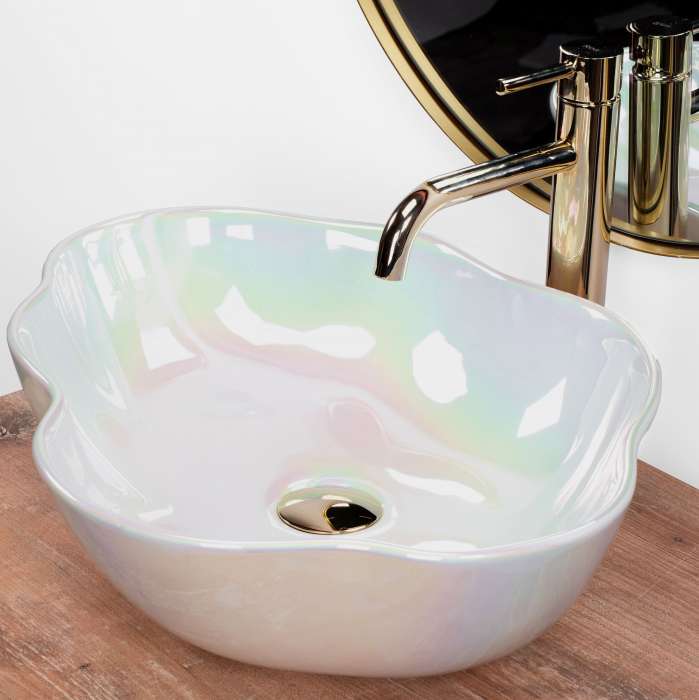 Lavoar pe blat Akoya Pearl, ceramica, Perlat [3]