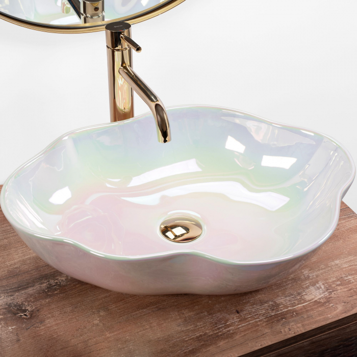 Lavoar pe blat Akoya Pearl, ceramica, Perlat [2]