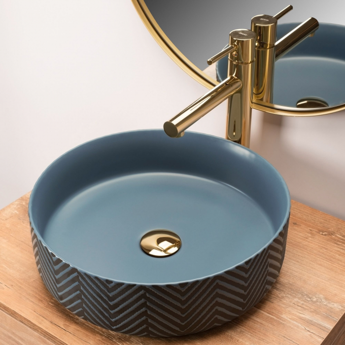 Lavoar pe blat Ashley Blue, ceramica, Albastru [3]