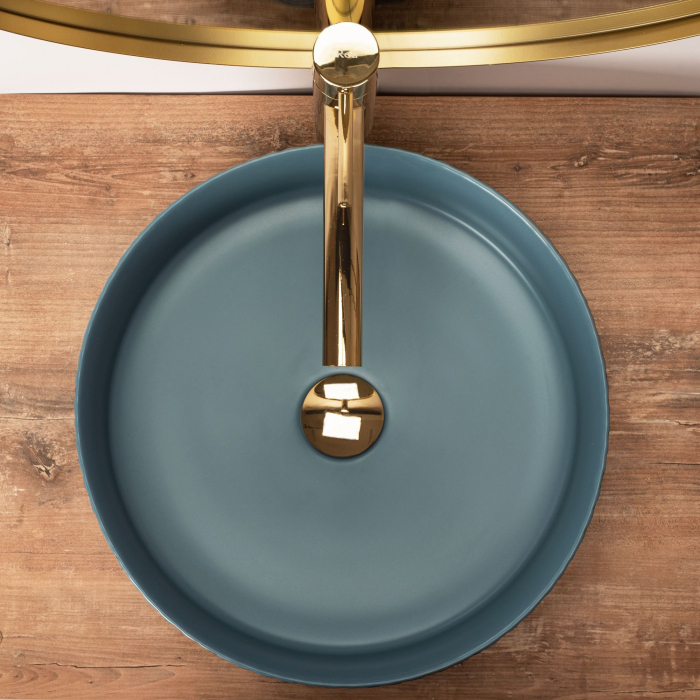 Lavoar pe blat Ashley Blue, ceramica, Albastru [5]