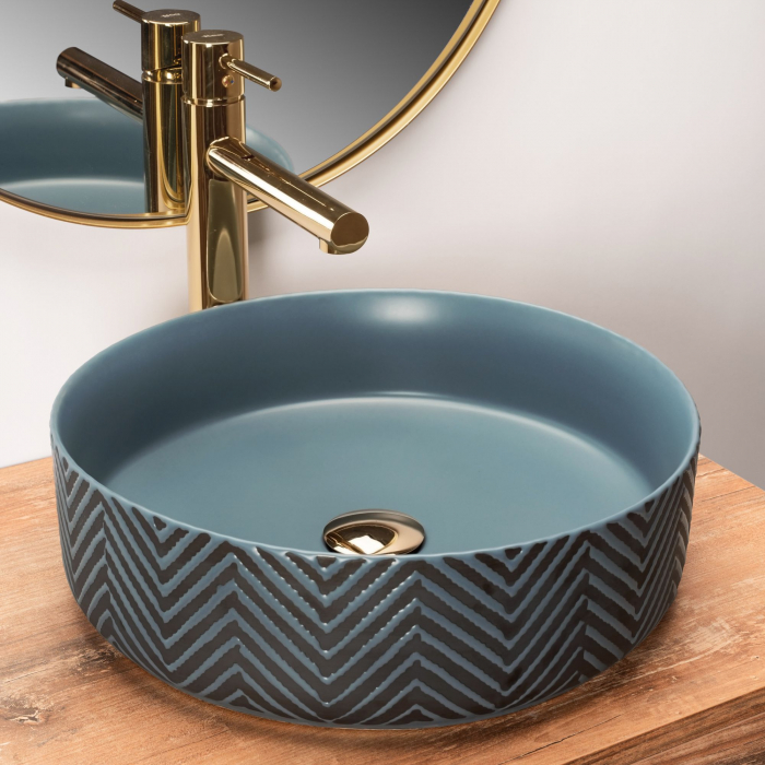 Lavoar pe blat Ashley Blue, ceramica, Albastru [2]