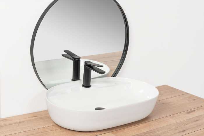 Lavoar pe blat Aura, ceramica, alb lucios [2]