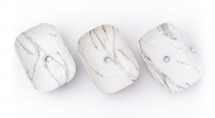 Lavoar pe blat Belinda Aiax Marmura, ceramica, imitatie de piatra [7]