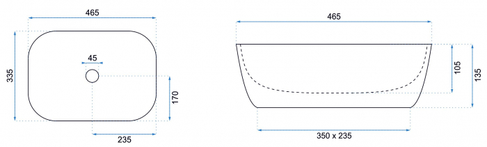 Lavoar pe blat Belinda Black Mat, ceramica, negru mat [6]