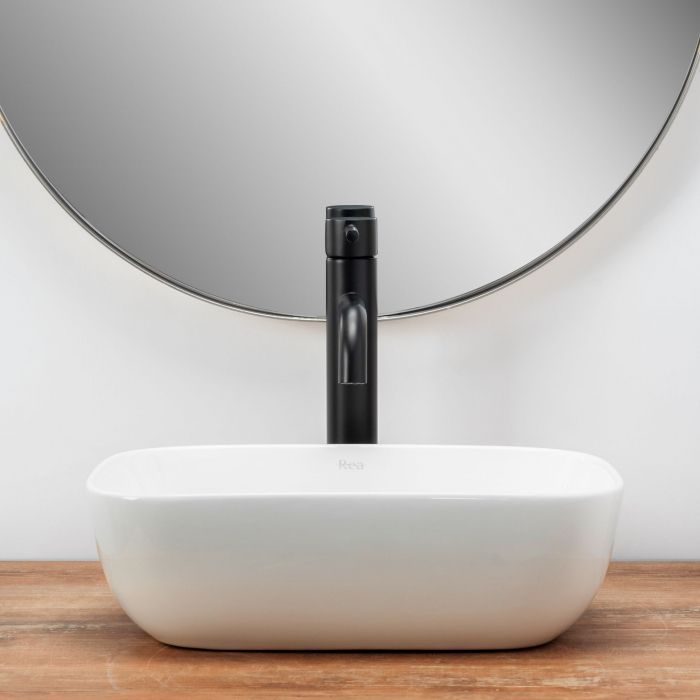 Lavoar pe blat Belinda Mini, ceramica, alb lucios [5]