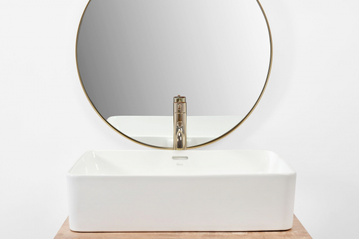 Lavoar pe blat Berta 55 White, ceramica, alb lucios [4]