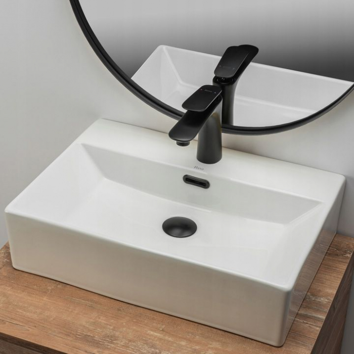 Lavoar pe blat Bonita, ceramica, alb lucios [4]