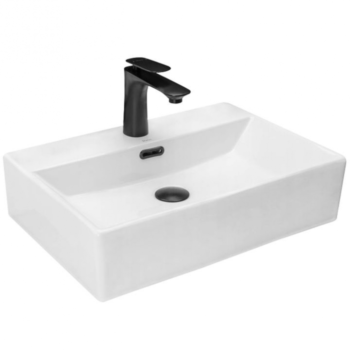 Lavoar pe blat Bonita, ceramica, alb lucios [1]