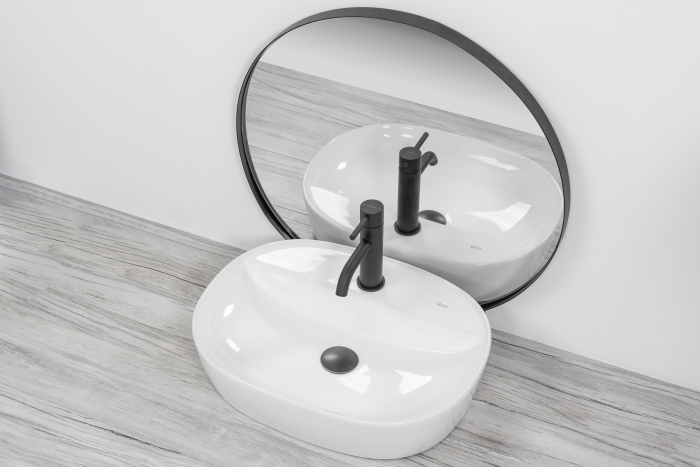 Lavoar pe blat Carina, ceramica, alb lucios [4]