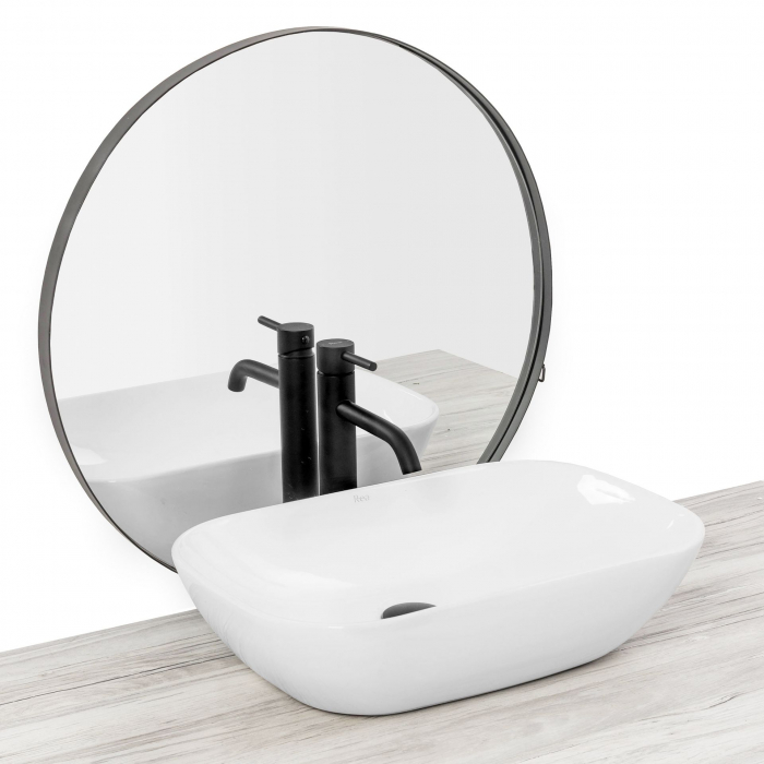 Lavoar pe blat Claudia 9447 Alb, ceramica, alb lucios [4]
