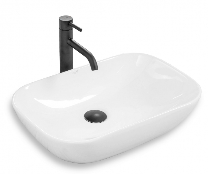 Lavoar pe blat Claudia 9447 Alb, ceramica, alb lucios [1]
