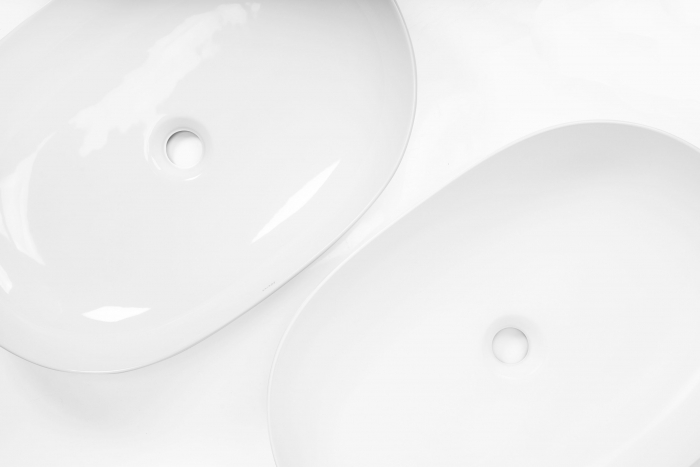 Lavoar pe blat Cleo 61 White Matt, ceramica, alb mat [5]