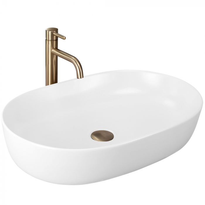 Lavoar pe blat Cleo 61 White Matt, ceramica, alb mat [1]