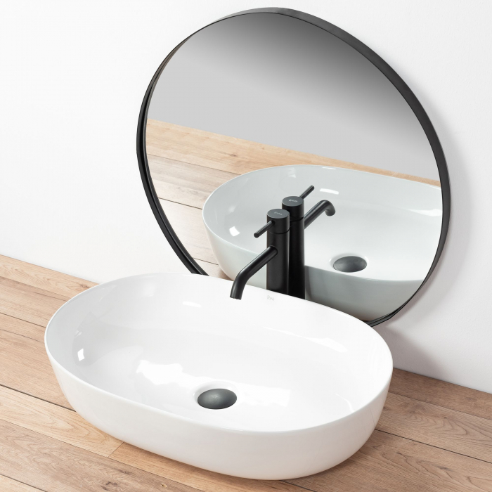 Lavoar pe blat Cleo Alb - Rea, ceramica, alb lucios [5]