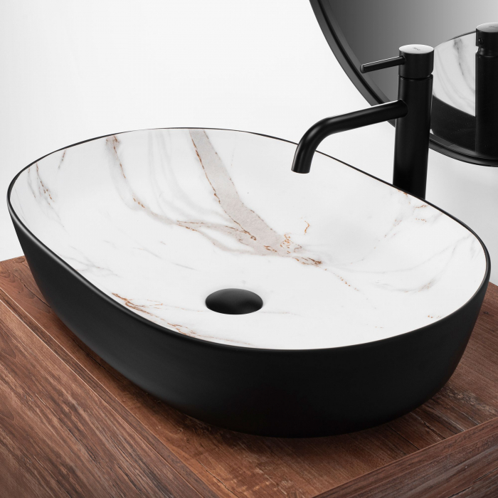 Lavoar pe blat Cleo Black Aiax Mat, ceramica, negru mat [5]