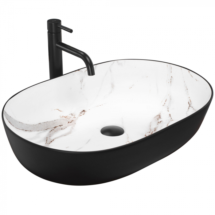Lavoar pe blat Cleo Black Aiax Mat, ceramica, negru mat [1]