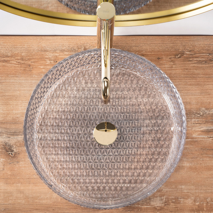 Lavoar pe blat Cristal transparent 39, sticla, transparent [7]