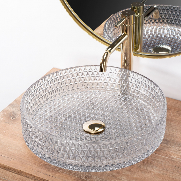 Lavoar pe blat Cristal transparent 39, sticla, transparent [5]