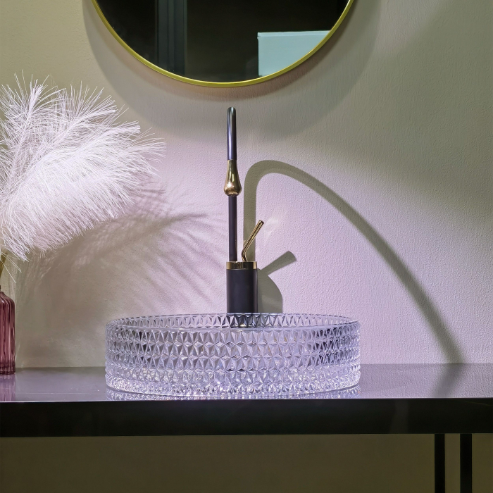 Lavoar pe blat Cristal transparent 39, sticla, transparent [3]