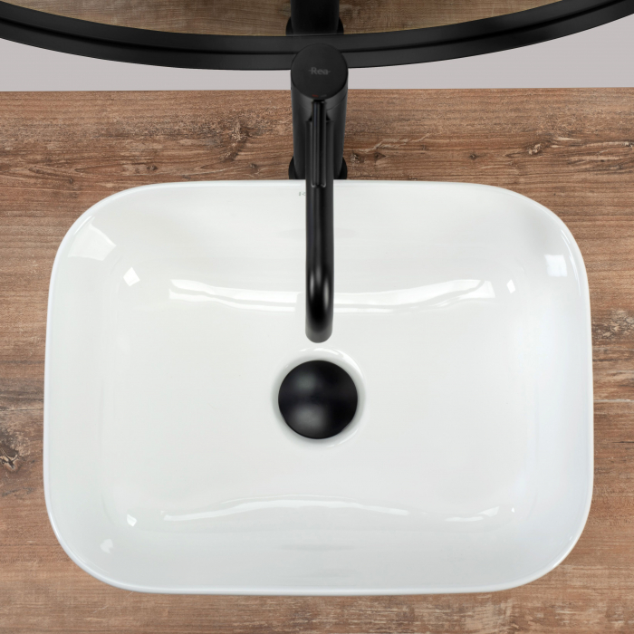 Lavoar pe blat Demi Mini White, ceramica, alb lucios [3]