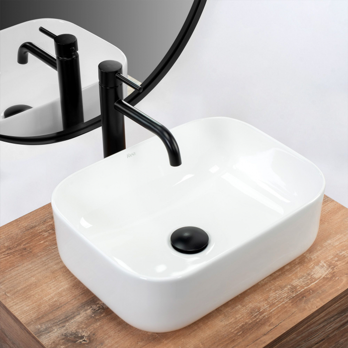 Lavoar pe blat Demi Mini White, ceramica, alb lucios [2]