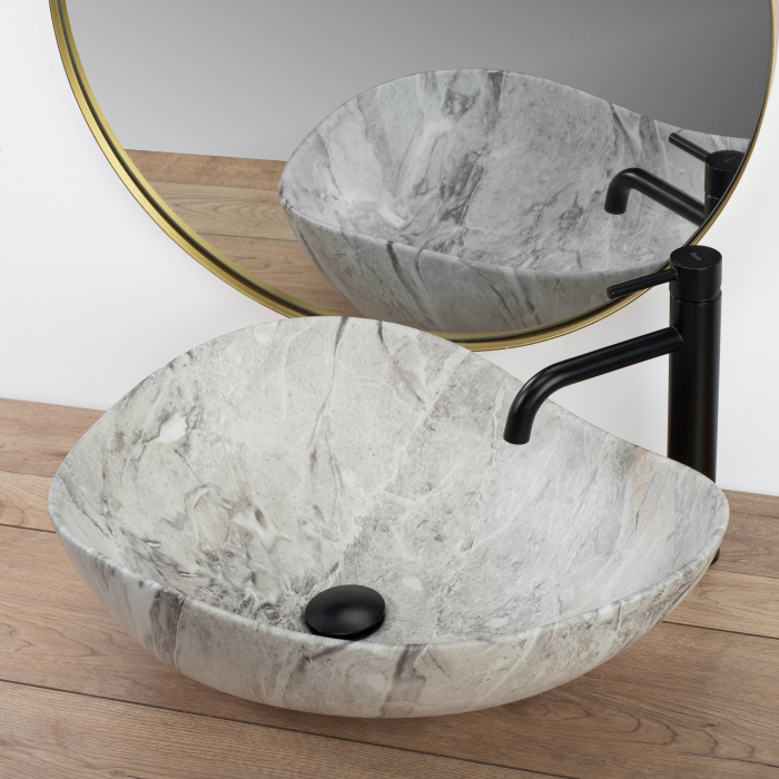 Lavoar pe blat Dora Stone, ceramica, imitatie de piatra [6]