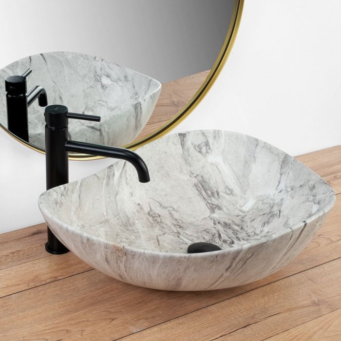 Lavoar pe blat Dora Stone, ceramica, imitatie de piatra [2]