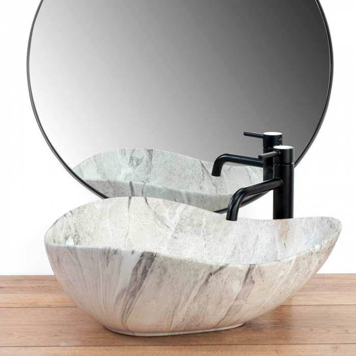 Lavoar pe blat Dora Stone, ceramica, imitatie de piatra [3]