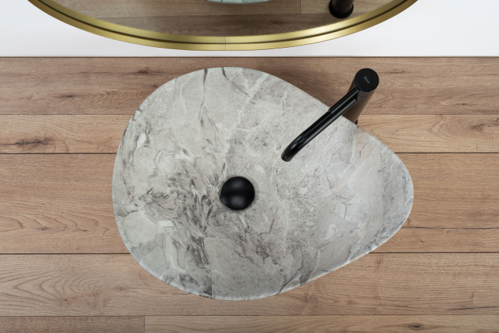 Lavoar pe blat Dora Stone, ceramica, imitatie de piatra [5]