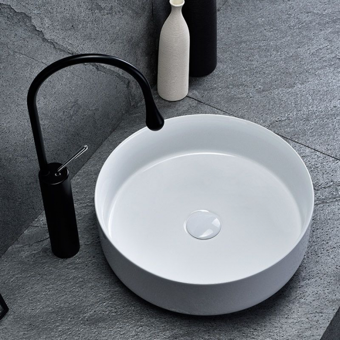 Lavoar pe blat Elma, ceramica, alb lucios [4]