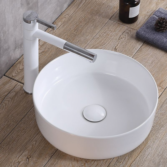Lavoar pe blat Elma, ceramica, alb lucios [2]
