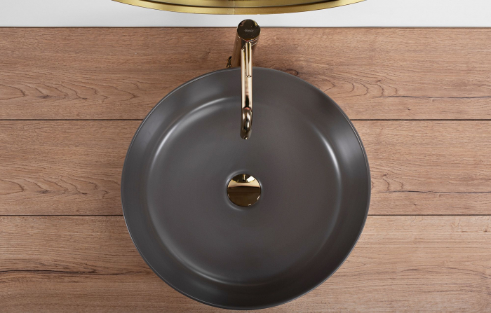 Lavoar pe blat Elma Gri Cald Mat, ceramica, Gri mat [4]