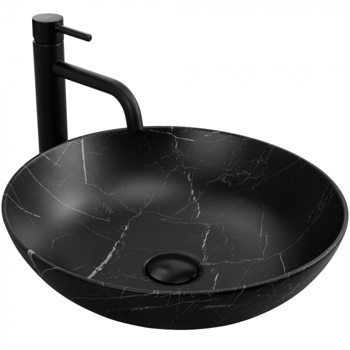 Lavoar pe blat Fibo Black Matt, ceramica, negru mat [1]