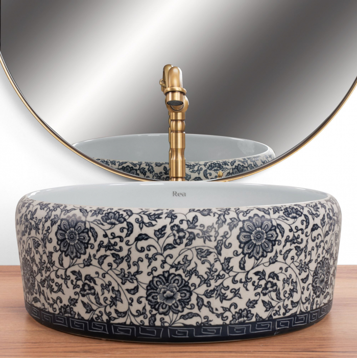 Lavoar pe blat Florisa, ceramica, cu model [3]