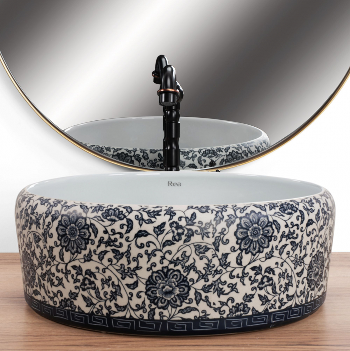 Lavoar pe blat Florisa, ceramica, cu model [6]