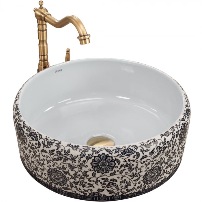 Lavoar pe blat Florisa, ceramica, cu model [1]