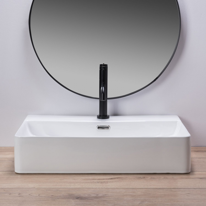 Lavoar pe blat Gina 60 Alb, ceramica, alb lucios [4]