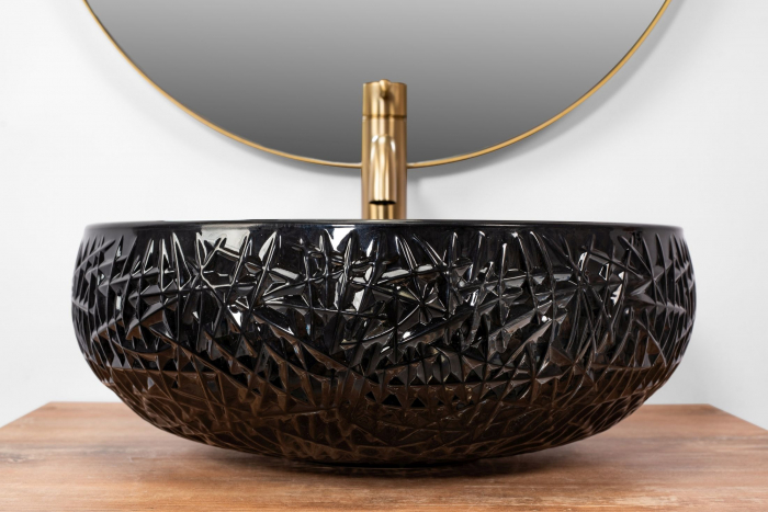 Lavoar pe blat Ice Negru, sticla, transparent [8]