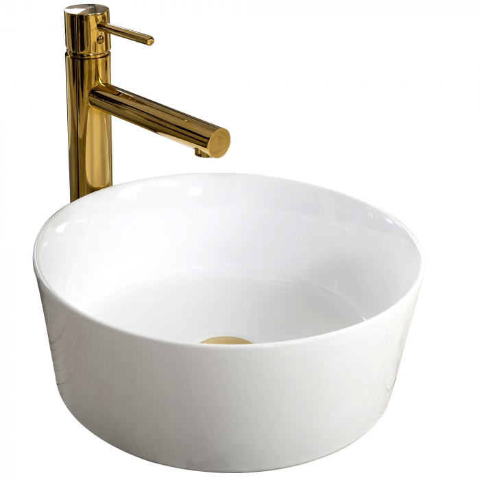 Lavoar pe blat Ida Alb, ceramica, alb lucios [1]