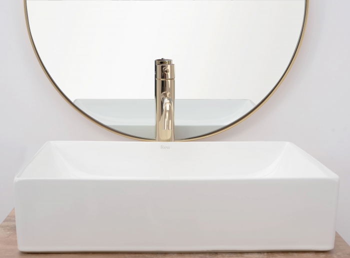 Lavoar pe blat Inga White, ceramica, alb lucios [2]
