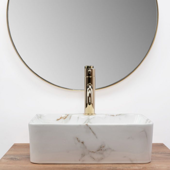 Lavoar pe blat Kelly Mini Aiax Shiny, ceramica, cu model [6]