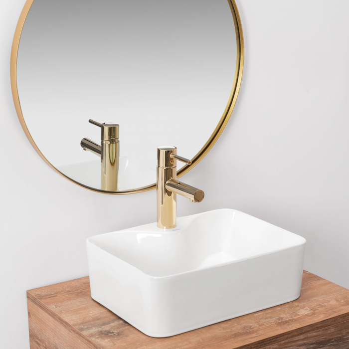 Lavoar pe blat Kelly Mini Alb, ceramica, alb lucios [3]