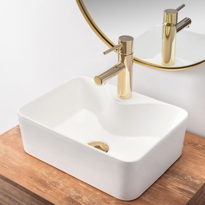 Lavoar pe blat Kelly Mini Alb, ceramica, alb lucios [6]