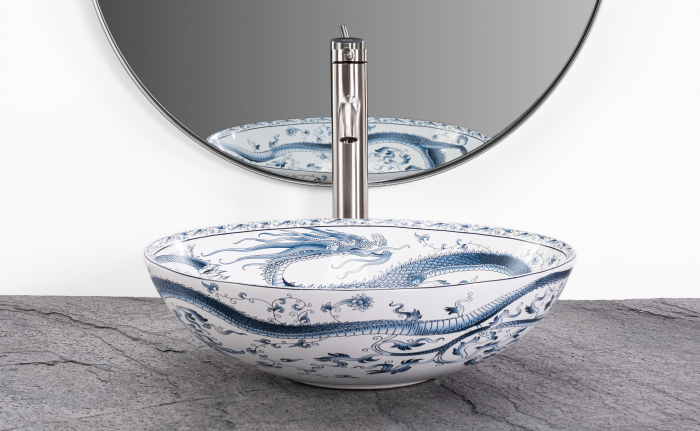 Lavoar pe blat Kioto, ceramica, cu model [5]