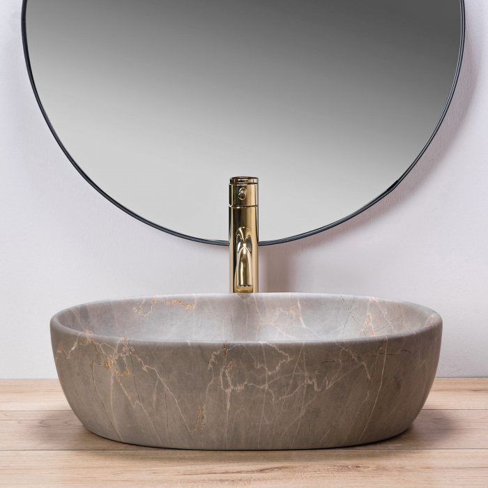 Lavoar pe blat Lara Bej Beige, ceramica, Bej [4]